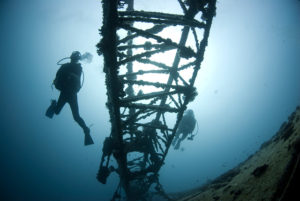 Divers at a Wreck